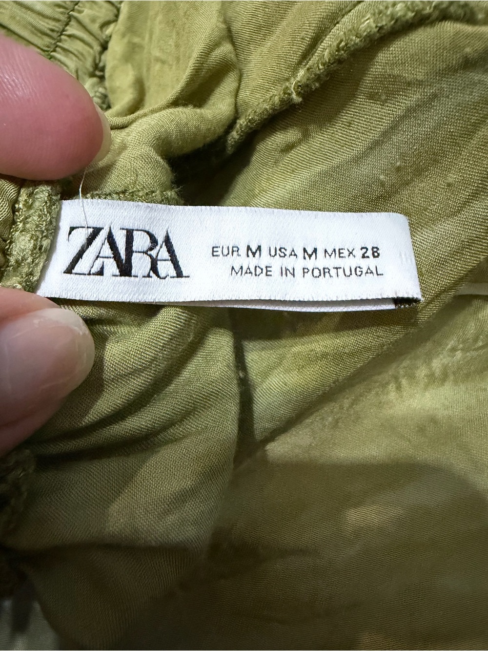 Zara Olive Green High-Low Ruffle Hem Skirt - Picture 5 of 6